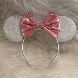 Pink and White Ears Headband